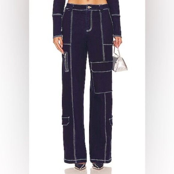 BY.DYLN Cole Pants in Dark Blue Size XL - Picture 1 of 7